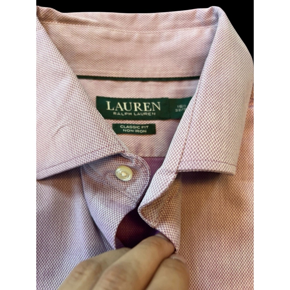 Lauren Ralph Lauren Men's Classic Fit, Herring Bone Pattern, Men's 16 1/2, 32-33